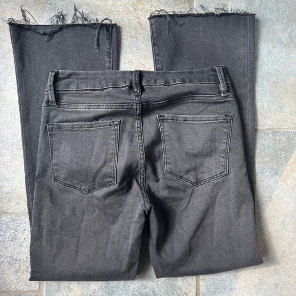Frame Le Crop Mini Boot‎ Jeans Size 25 Frayed Hem Stretch Black Gray Wash - Picture 7 of 8